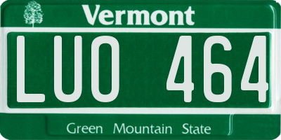 VT license plate LUO464