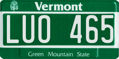 VT license plate LUO465