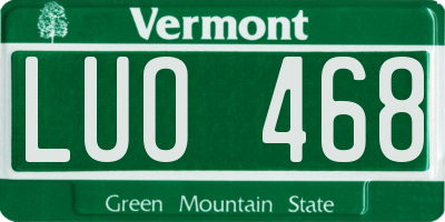 VT license plate LUO468