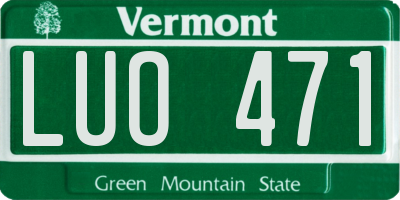 VT license plate LUO471