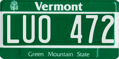 VT license plate LUO472