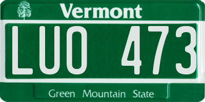 VT license plate LUO473