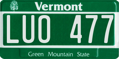 VT license plate LUO477