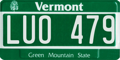 VT license plate LUO479