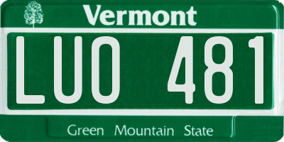 VT license plate LUO481