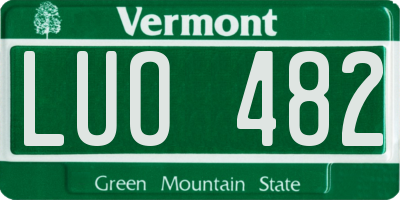 VT license plate LUO482
