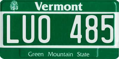 VT license plate LUO485