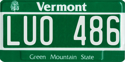 VT license plate LUO486