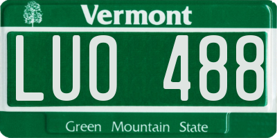 VT license plate LUO488