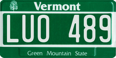 VT license plate LUO489