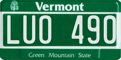 VT license plate LUO490