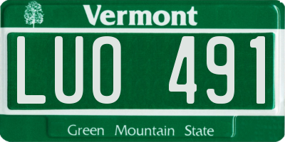 VT license plate LUO491