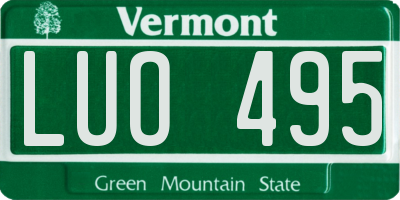 VT license plate LUO495