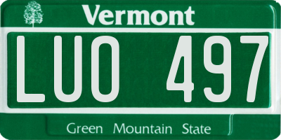 VT license plate LUO497
