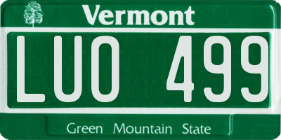 VT license plate LUO499