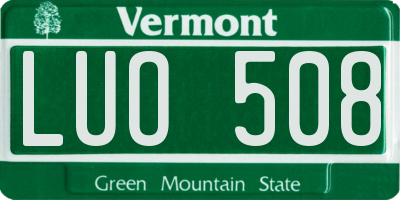 VT license plate LUO508