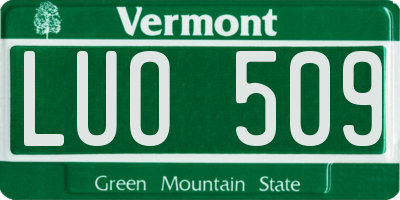 VT license plate LUO509