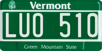 VT license plate LUO510