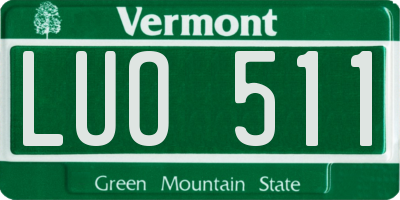 VT license plate LUO511