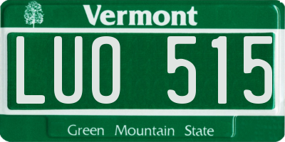 VT license plate LUO515