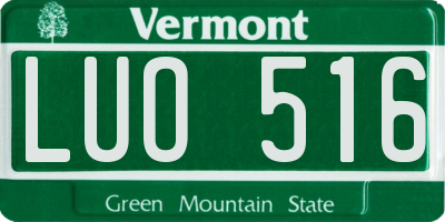 VT license plate LUO516