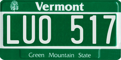 VT license plate LUO517
