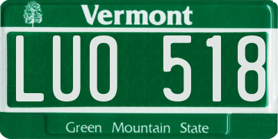 VT license plate LUO518