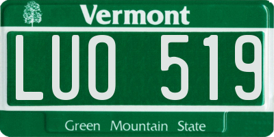 VT license plate LUO519