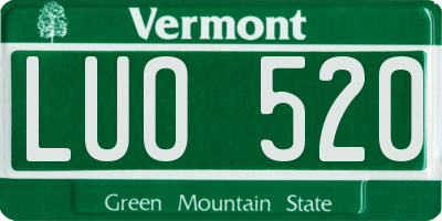 VT license plate LUO520