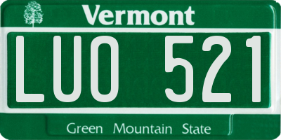VT license plate LUO521