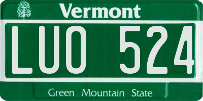 VT license plate LUO524