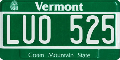 VT license plate LUO525