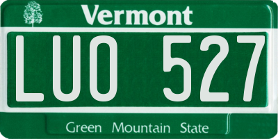 VT license plate LUO527