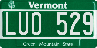 VT license plate LUO529