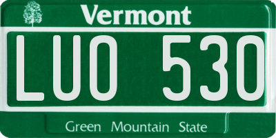 VT license plate LUO530