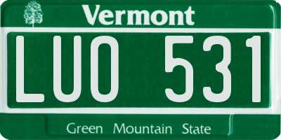 VT license plate LUO531