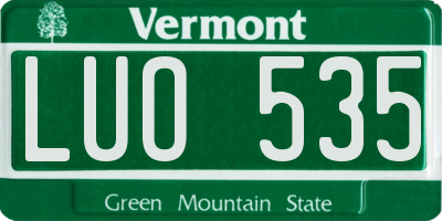 VT license plate LUO535