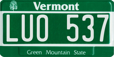 VT license plate LUO537