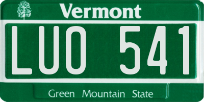 VT license plate LUO541