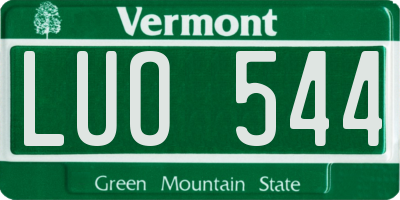 VT license plate LUO544