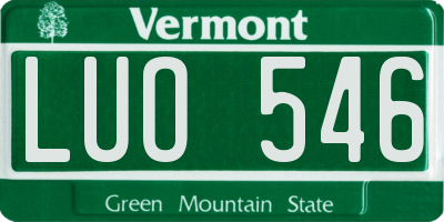 VT license plate LUO546