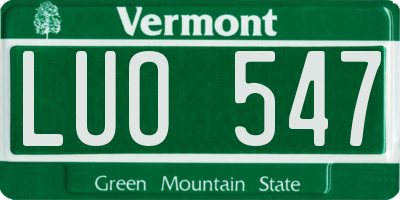 VT license plate LUO547