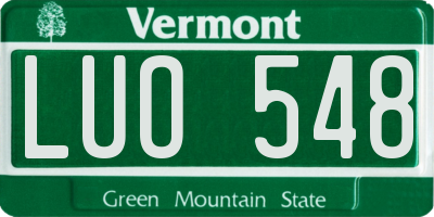 VT license plate LUO548