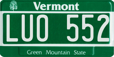 VT license plate LUO552