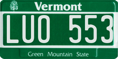VT license plate LUO553