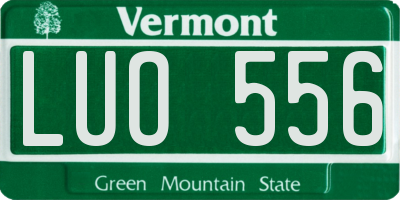 VT license plate LUO556