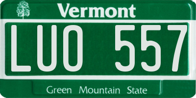 VT license plate LUO557