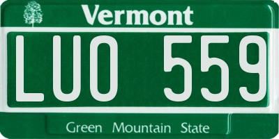 VT license plate LUO559