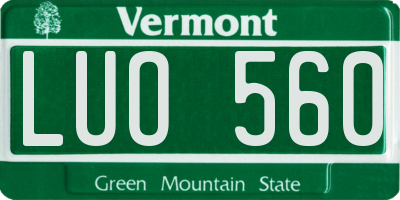 VT license plate LUO560