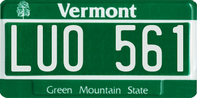 VT license plate LUO561